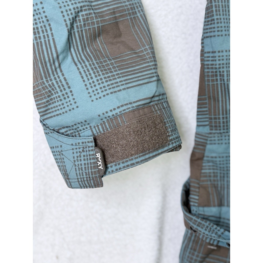 Roxy Womens Utility 5000 Snow Suit One Piece Blue Brown Plaid Ski Snowboard‎ M - Picture 7 of 16